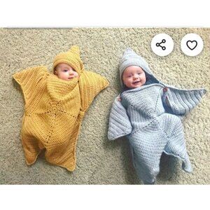 Crochet Baby Star Bunting Snuggle Suit/Bodysuit one size warm cute star